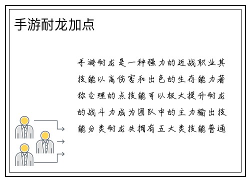 手游耐龙加点